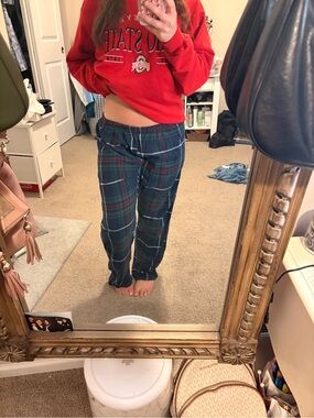Kids Plaid Jogger Pants - Green Tartan